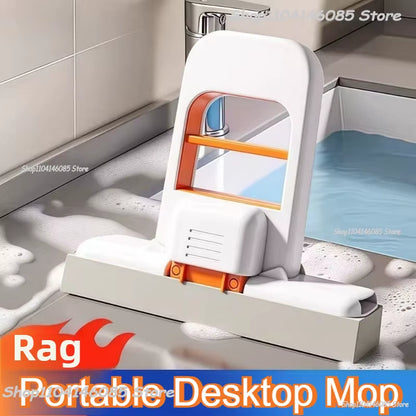 Strong Absorbent Mini Mop Dust Removal Portable Cleaning Mop with Sponge Mini Sponge Mop Wet and Dry Bathroom Desktop Glass