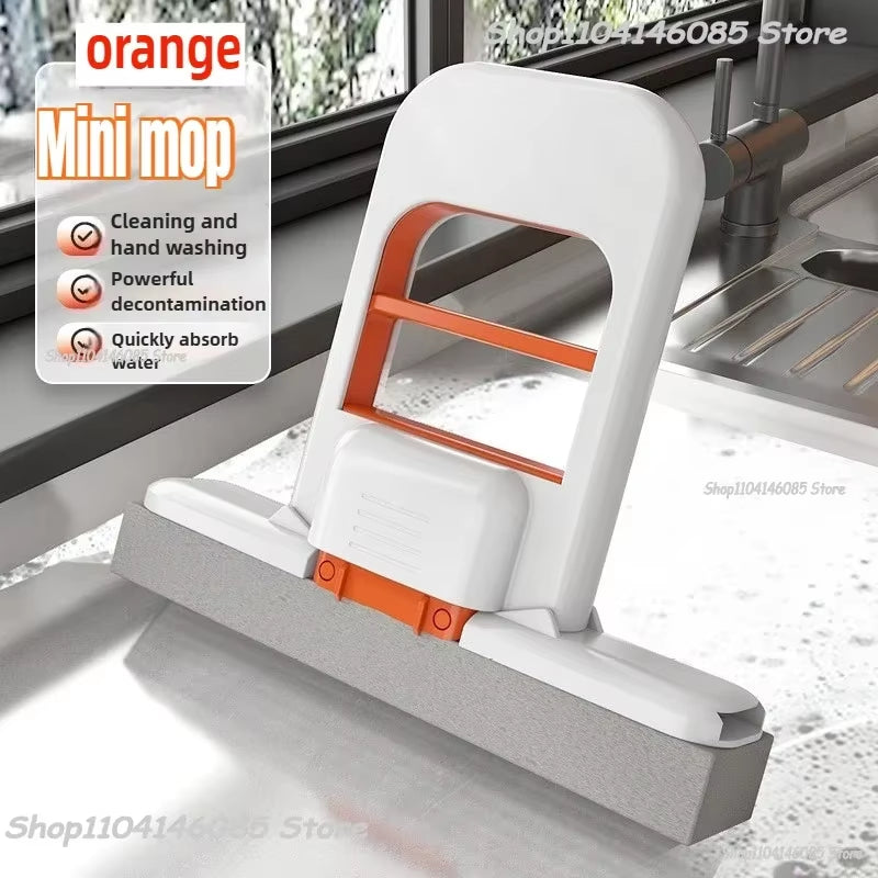 Strong Absorbent Mini Mop Dust Removal Portable Cleaning Mop with Sponge Mini Sponge Mop Wet and Dry Bathroom Desktop Glass